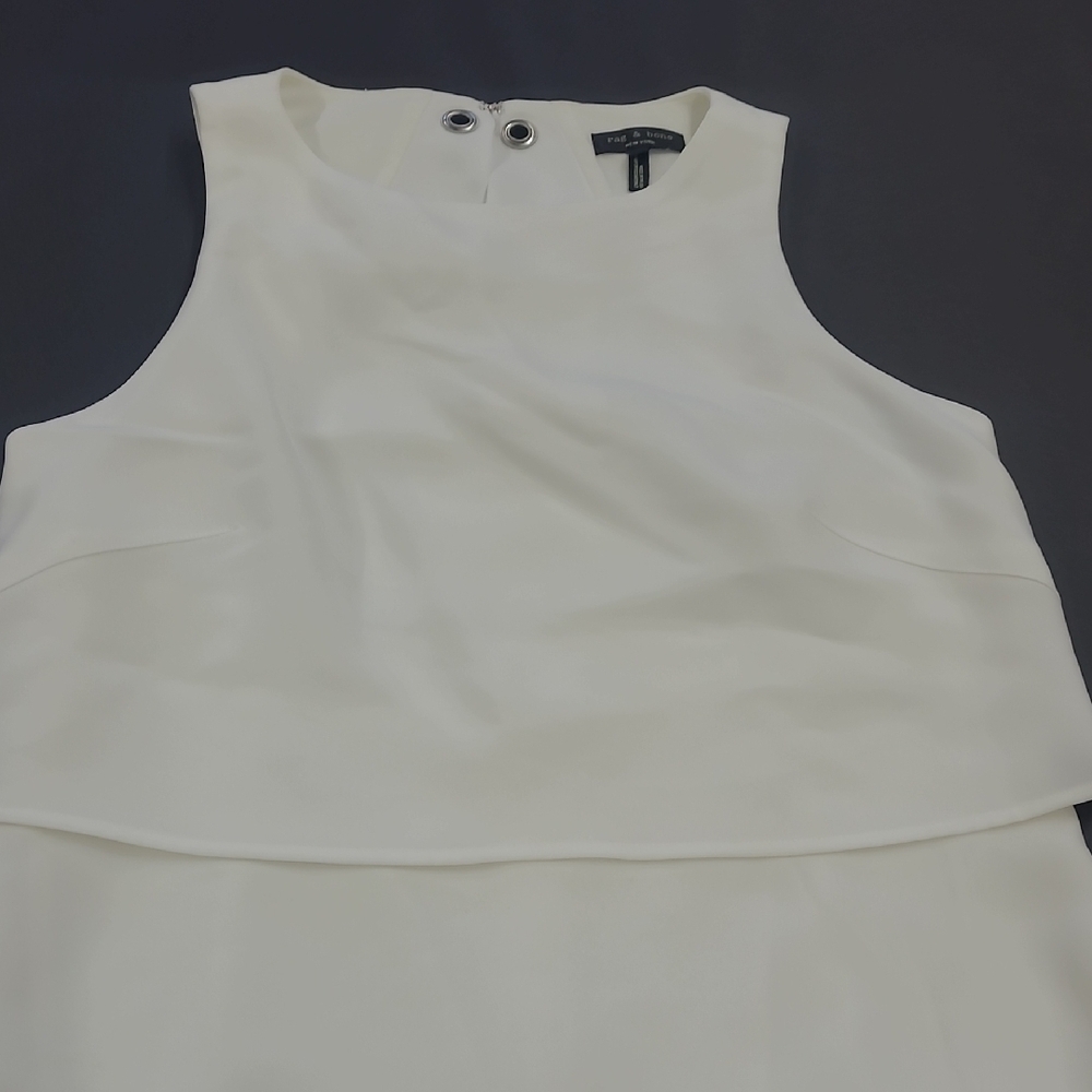 Rag & Bone Cream/White Sleeveless Open Back Dress Size L - Picture 9 of 15
